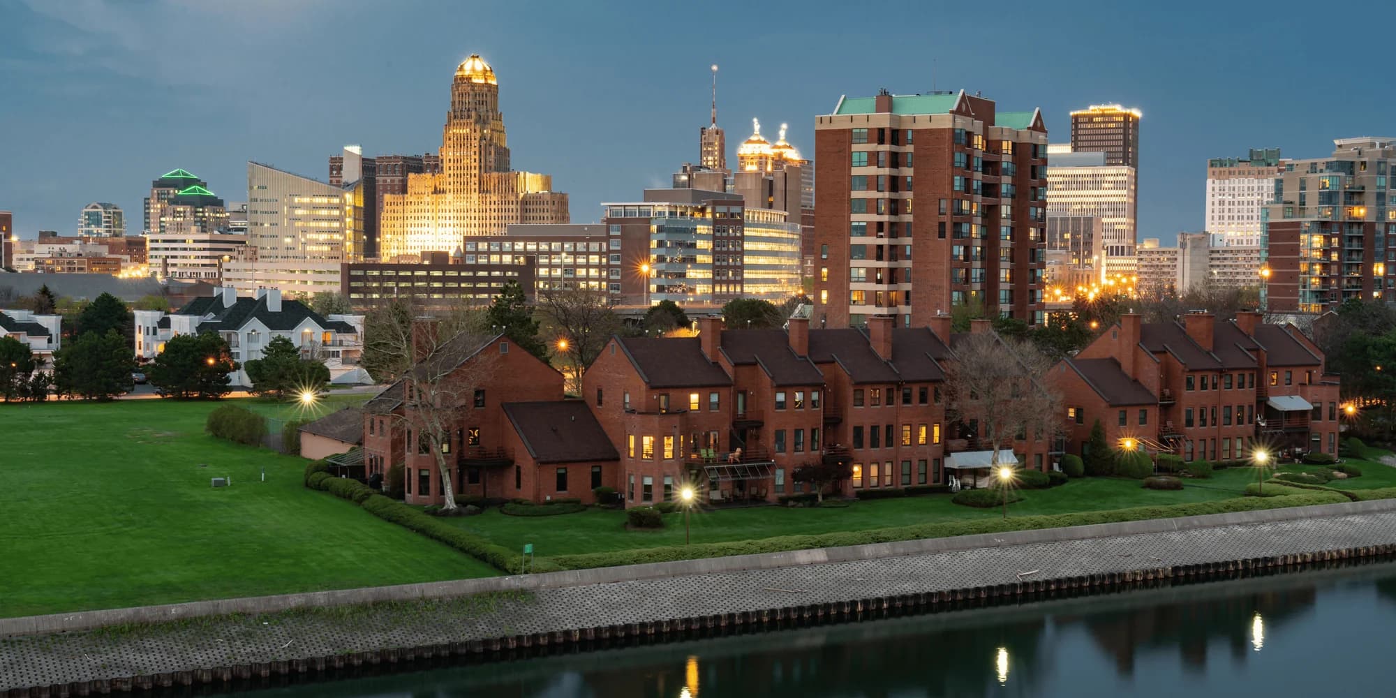 Buffalo skyline overlooking the waterfront